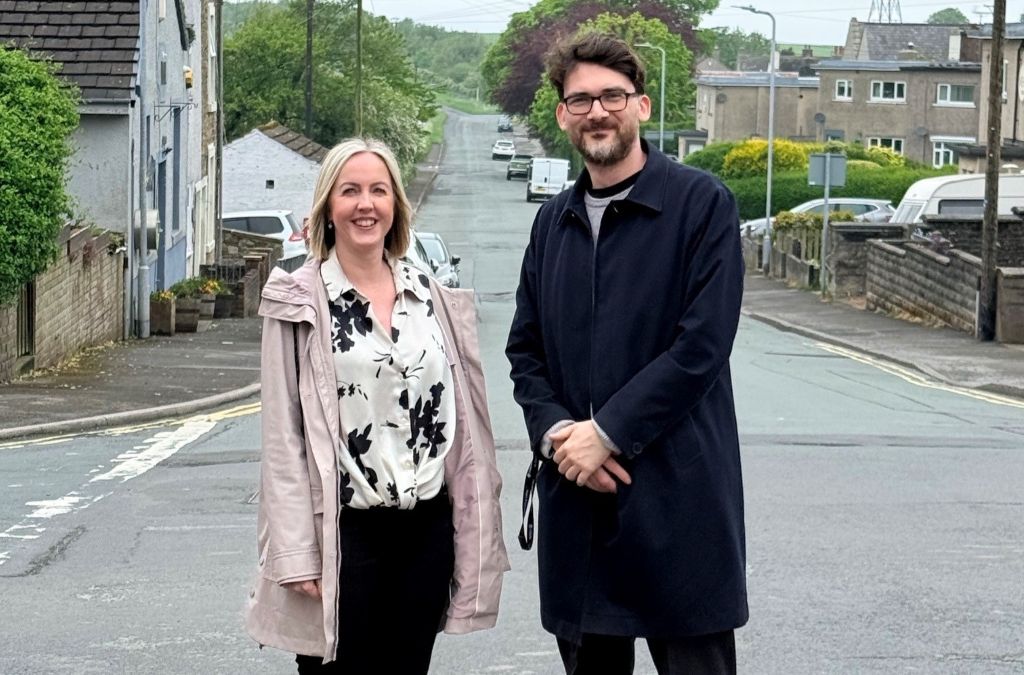 Annalee Holliday, Chair of Maryport South Pride in Place with Markus Campbell-Savours MP for Penrith and Solway